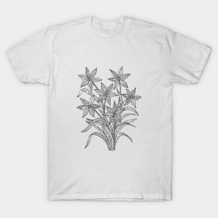 line doodle flowers T-Shirt